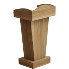 Lecterns Minimalist Podium Stand with Drawers and Open Storage Lectern Wooden Conference Table Portable Teacher Podiums (Light Walnut)