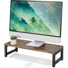 OROPY Senovinis medinis monitoriaus stovas, skirtas nešiojamajam kompiuteriui, kompiuteriui, nešiojamajam kompiuteriui, 