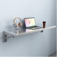Klapptisch zur Wandmontage aus Edelstahl 304 mit Ablagefläche für die Küche, idealus Balkon, Badezimmer oder Waschküche, 110 x 40 cm