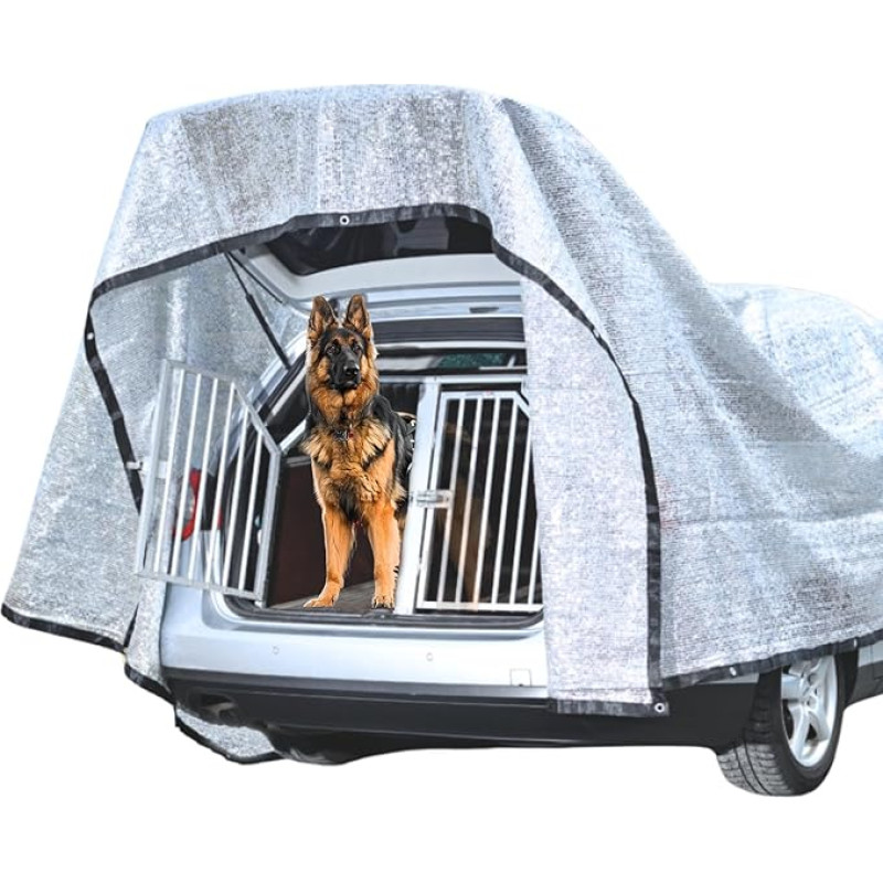 BeGrit Shade Net Automobilis šuo 99% aliuminio šilumos apsauga su kilpomis 3 m x 3 m UV kvėpuojantis saulės tinklas Aliuminio antklodė Automobilis Aliuminio tinklas Atspindintis atspindintis atspalvis tentas Stovyklavietė Šiltnamis Sodas Terasa