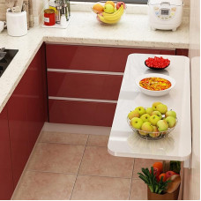 Klappbarer Wandtisch mit Klappblatt für Küche und Esszimmer, Schreibtisch, platzsparend, Robustes Wäscheregal aus Holz, Bankhalterung, Trestl