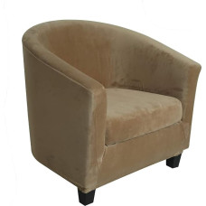 Fotelio apsauga foteliams, vonios sofos dangtelis, aksomo audinys, klubo kėdžių dangteliai, įtempiamas fotelio dangtelis, nuimamas, skalbiamas sofos sofos dangtelis (Taupe)