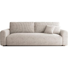 Sofa-lova su miegamojo lova 244 x 98 cm - Sofa Laidas smėlio spalvos - 3-vietė sofa su miego funkcija - Sofa su miego funkcija - Svetainės sofa - Sofa lova
