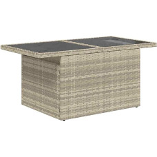9-teiliges Garten-Sofa-Set mit Kissen Hellgraues Poly-Rattan Gartenlounge Modelis3357225