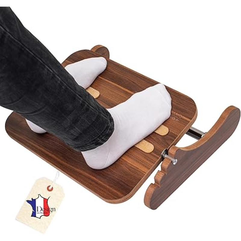 Kojų atramos stalas, reguliuojamo aukščio kojų atrama, ergonomiškas kojų atramos stalas, neslidus ir pagamintas iš aplinkai nekenksmingos medžiagos, puikus priedas biurui ir namų biurui