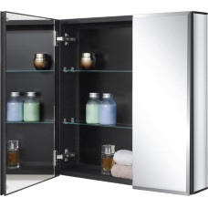 Fundin Black Aluminium Bathroom Mirror Cabinet 24