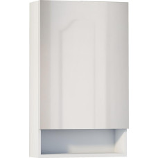 Baikal Camerino Cabinet with Mirror, Multipurpose Bathroom Cabinet, Optional with or without LED Light, Easy Assembly, Mounted Cabinet, White Finish, Open, 1 Door, 48 cm