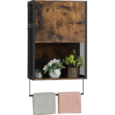 CADUKE Farmhouse medicinos spintelė, vonios kambario sieninė spintelė su rankšluosčių baru, pakabinama sieninė spintelė su atvira laikymo erdve, virš tualeto esanti 