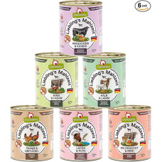 GranataPet Liebling's Mahlzeit Multipack 2, drėgnas ėdalas šunims bandomojoje pakuotėje, visavertis ėdalas be grūdų, daug mėsos ir aukštos kokybės aliejų turintis šunų ėdalas, 6 x 800 g