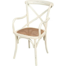 Biscottini Valgomojo kėdės Mediniai kaimo namų stiliaus baldai 89 x 43 x 50 cm - Medinės virtuvės kėdės - Ratano kėdės Valgomojo baldai Vintage - Bistrot rotango kėdė - Retro virtuvės baldai
