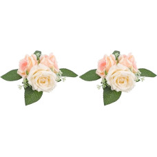 HOMSFOU Edible Cake Flowers Pack of 2 Sugar Flowers for Cakes Wedding Cupcake Topper Fondant Cake Decoration Weddings Party Table Decoration