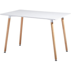 Stačiakampio formos skandinaviškas valgomojo stalas, modernus svetainės stalas, medinis stalas biurui, virtuvei, baltas, 110 x 70 x 73 cm