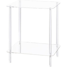 Generic Acrylic Bedside Table - Side Table, Clear, Coffee Table and Bedside Table, Small, Square, Two-Tone, Easy Assembly, for Lobby, Small Rooms