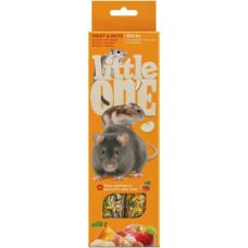 Little One Vaisių ir riešutų lazdelės | 120 g (2 x 60 g) | Papildomas užkandis žiurkėnams, žiurkėnams, pelėms ir pelėkautams | Su vaisiais ir riešutais | Universalus priedas