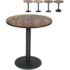 Apvalus valgomojo stalas 4 sėdimoms vietoms φ70 cm pramoninis virtuvės stalas su geležinėmis kojomis Bistro stalai / valgomasis / gyvenamasis kambarys (ruda / juoda)