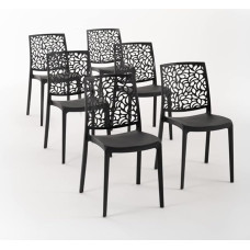 Anna Fibreglass Resin Chairs (6, Anthracite)