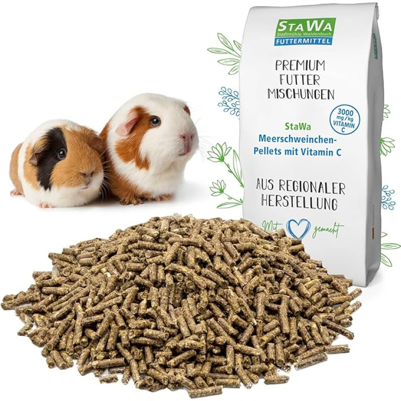 Gvinėjų kiaulyčių maistas granulės su vitaminu C, 25 kg
