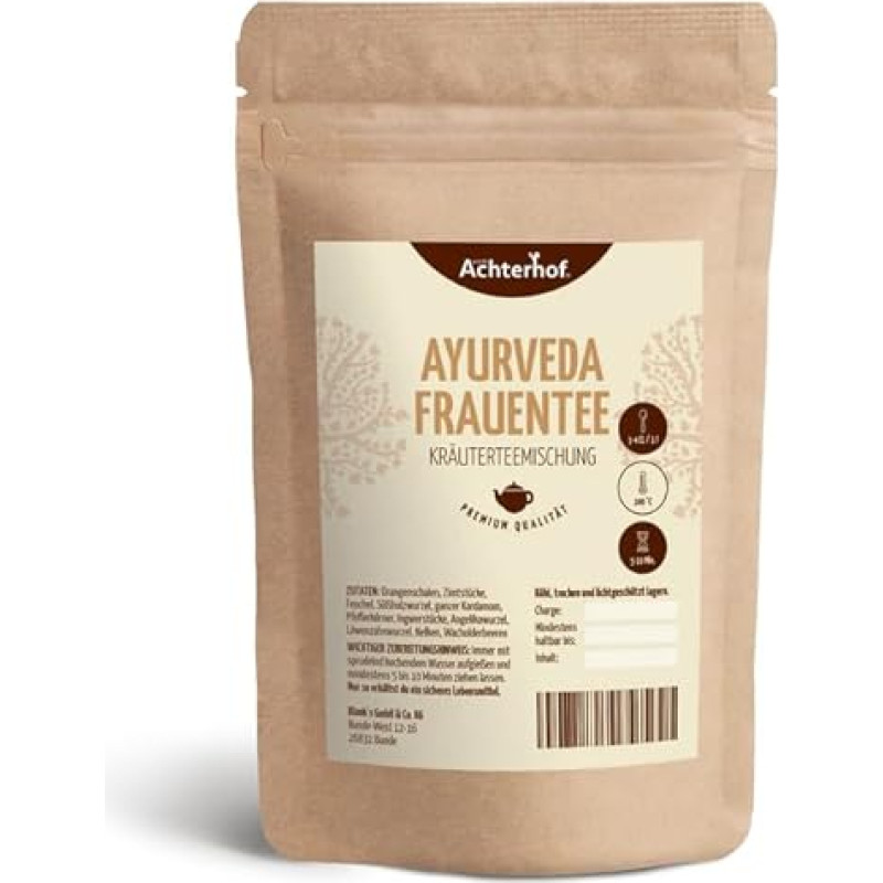 Ajurvedos arbata moterims 100 g | Aromatinė žolelių arbata ir prieskonių mišinys | Palaidos vaistažolės | Ajurvedos arbata | Achterhof