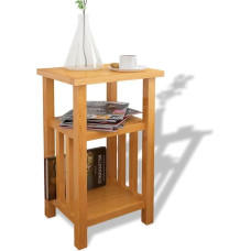 VidaXL Table d'appoint avec étagère de magazines Chêne massif 27x35x55 cm