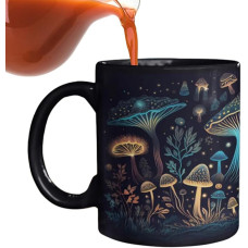 Pilzbecher - Pilz-Kaffeetasse, 340 ml, farbwechselndes Pilzmuster, Kaffeetassen für heiße Schokolade, für Damen und Herren, Milchbecher für Mùshroom-Liebhaber