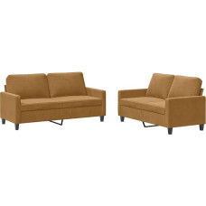 Sofos komplektas vonioje, 3 ir 2 sėdimųjų vietų, 2-vietis, su kilimais, Braun, Samt