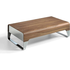 Angel Cerdá - Kvadratinis kavos staliukas iš porcelianinio marmuro ir graikinio riešuto - svetainės staliukas su stalčiais ir chromuotomis plieninėmis kojelėmis - patvarios medžiagos - 120 x 70 x 34 cm