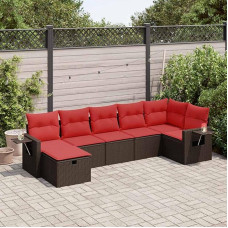 Garten-Sofagarnitur mit Stauraum & Fußhocker - PE-Rattan, 55x53x34 cm, für Terrasse und Innenhof Model3325510