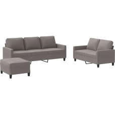 Taupe 2 ir 3 sėdimų vietų sofa su fufeliais, stalviršis (100% poliesteris), 138x77x80 cm, Wohnzimmer Modelis3201475