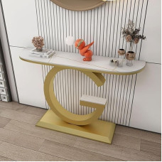 Schmaler Flurkonsolentisch, nordischer Stil hinter dem Couchtisch für Flur, Eingangsbereich, Wohnzimmer 80 * 30 * 80 cm (Gold 5)