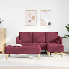 Tidyard Sofos komplektas 2 vnt Weinrot 173 x 131 x 67 cm Stoff, Polstersofa Loungesofa für Wohnzimmer Eingangsbereich Büro3329255