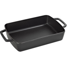 Staub 1303023 Troškintuvas 30 x 20 cm, 3,15 l, su matiniu juodu emaliu troškintuvo viduje, juodas