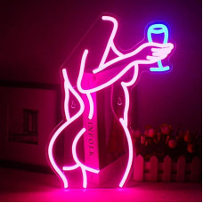 Lady Back Neon Sign Pink Woman Neon Lights LED Sexy Lady LED Light Pink Light Up Light for Bedroom Bar Man Cave Cafe Wall Decoration for Party Decorations