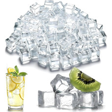 20 mm Plastic Ice Cubes, Pack of 100, Plastic Permanent Ice Cubes, Acrylic Ice Cubes, Artificial Permanent Ice Cubes, Reusable Ice Cubes