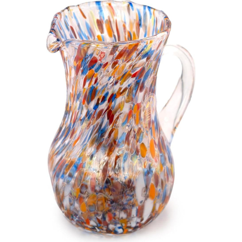 MurArt Murano stiklo ąsotis, 500 ml, bangų kolekcija, aukštis 20 cm, dekoruotas rankų darbo murinais, pagamintas Italijoje