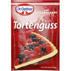 Dr. Oetker Cake Casting Red, 1 x Pack of 3, 12 g Each Bag, Firming Casting for Fruit Cakes & Tarts, Quick and Easy Mixing, for Coloured Shine