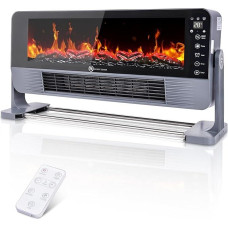 Electric Fireplace, 22 Inch Realistic 3D Flame Effect Electric Fireplace, Table and Wall Mounting, with Remote Control and Touch Screen, 1-12 Hour Timer, Overheating Protection, for Offices and Living