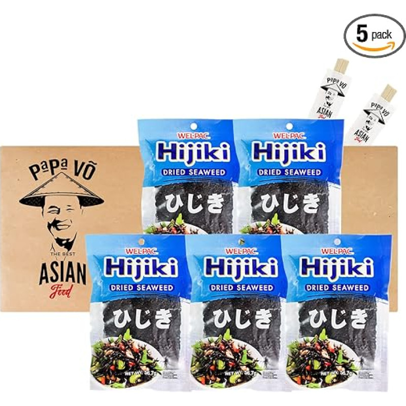 Papa Vo® Wel Pac Hijiki Džiovinti jūros dumbliai, 5 vnt. (5 x 56,7 g)