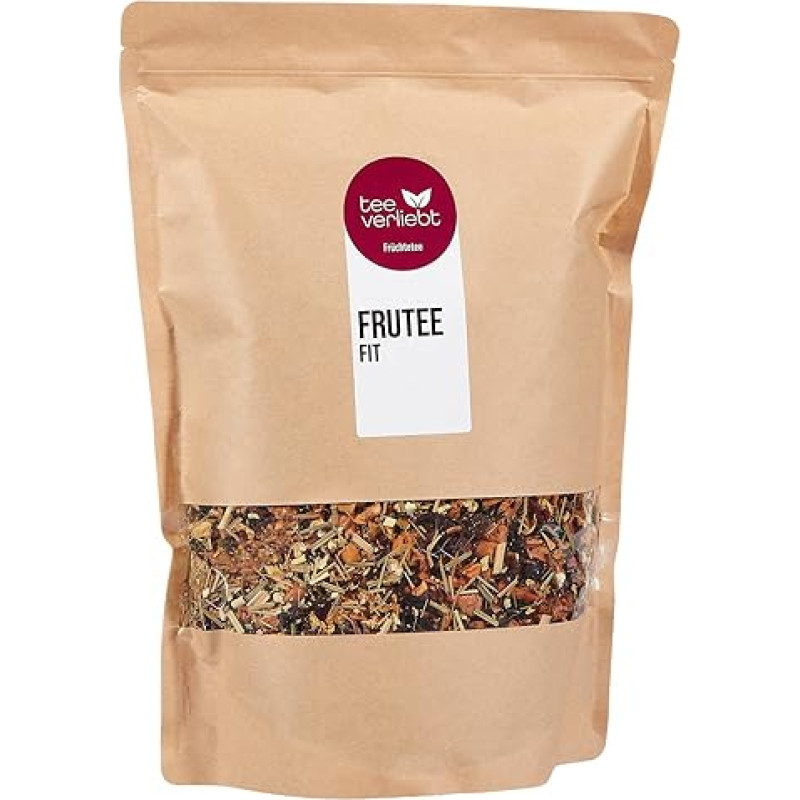 teeverliebt - Vaisių arbata Frutee Fit 1000 g: gaivinantis šviežios arbatos mišinys su obuoliais, erškėtuogėmis, hibiskais, apelsinais ir citrinomis