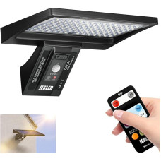 JESLED Solar Lights for Outdoor Use with Motion Sensor, 5200 mAh Solar Lights for Outdoor Use, 104 LED Solar Lamp, Outdoor, Ideal for Patio, Porch, Garage, Yard, Streets, IP65 Waterproof