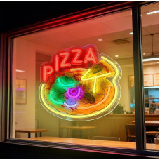 LED pica neoninė šviesa, šviečiantis picerijos ženklas, skirtas restoranų, greito maisto barų, sunkvežimių, vakarėlių, virtuvių, urvų ir miegamųjų sienoms dekoruoti, USB maitinimas