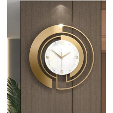 Elegant Wall Clock Gold 45 x 45 cm – Decorative Wall Clock with for Living Room Silent Wall Clock