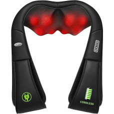 cotsoco masažuoklis, 4D belaidis šildomas kaklo masažuoklis, maitinamas iš baterijos, 3 masažo lygiai, gilus kaklo, pečių, nugaros masažas, dovanos moterims, motinoms ir tėvams