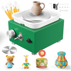 Mini puodžiaus ratas, 2000 aps/min elektrinis keramikos ratas, keramikos su nuimamu ABS baseinu ir 6,5/10 cm sukamuoju stalu, keramikos mašina keramikos darbams, keramikai, molio menui, amatams, dovanoms, pasidaryk pats