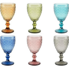 Excelsa Ginkgo Set of 6 Stemware Coloured Glass 350ml Handcrafted