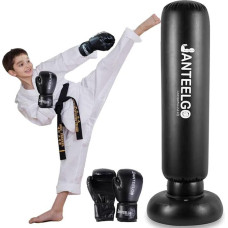 Boxsack für Kinder mit Boxhandschuhen: JanTeelGO 150cm Aufblasbarer Box Sack Kinders Stehend Geschenke für Jungen und Mädchen Alter von 3-12 Jahren Üben von Karate, Taekwondo, MMA
