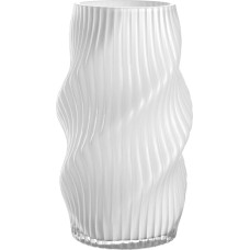 LEONARDO HOME Verdi vaza, 1 vnt., meniška gėlių vaza stalui dekoruoti, akį traukianti dėl išlenkto dizaino, stiklinė vaza puokštėms, elegantiškas stalo aksesuaras, aukštis 30 cm, balta, 055276
