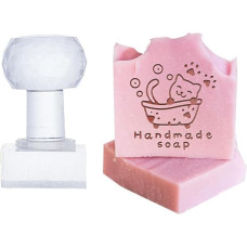 PH PandaHall Handmade Soap Stamp, Cat Tub Soap Embossing Stamp with Handle for DIY Handmade Soap Supplies Envelope Invitation Party Favour Craft Art Gift