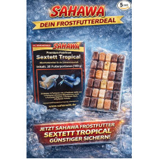 Žuvų maistas Frozen Food Tropical Sextett - 5 x 100 g lizdinės plokštelės po 30 porcijų (150 porcijų) - įvairus mišrus maistas akvariumo žuvims
