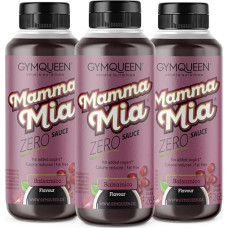 GymQueen Mamma Mia Zero padažas, 3 x 265 ml, mažo kaloringumo, be riebalų ir cukraus, skirtas patiekalams gardinti arba salotoms pagardinti, vegetariškas, be laktozės, balzaminis