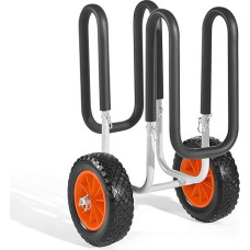 VEVOR transportavimo vežimėlis, 68 kg, vežimėlis su 10 colių kietomis guminėmis padangomis, putplasčio paminkštinimu, pririšimo dirželiu, idealiai tinka irklentėms ir banglentėms gabenti, 520 x 500 x 680 mm